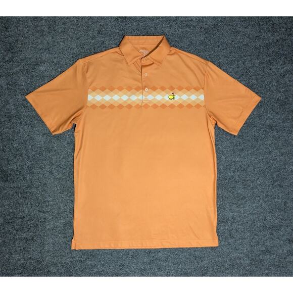 Masters Tech Polo Shirt Mens Size Medium Performance Golf Striped - Picture 1 of 7